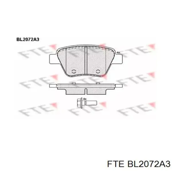 Колодки гальмові задні, дискові BL2072A3 FTE