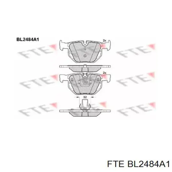 BL2484A1 FTE колодки гальмові задні, дискові