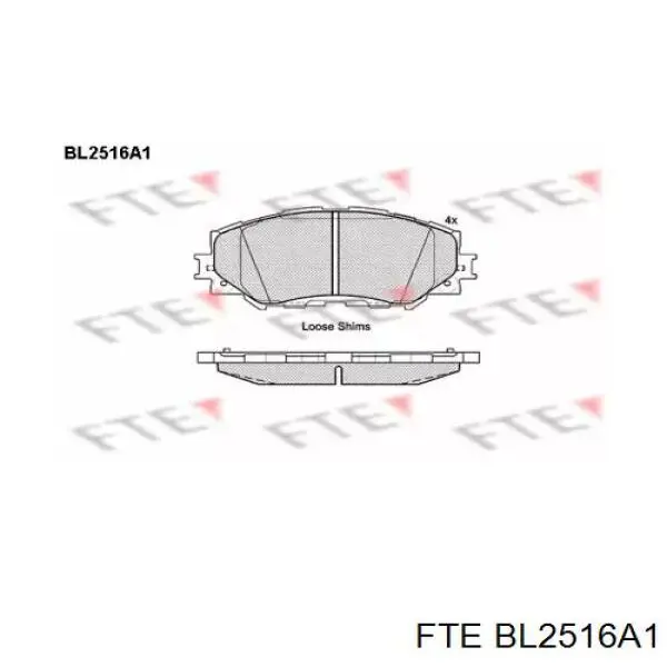BL2516A1 FTE Передні гальмівні колодки