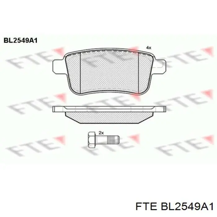 Колодки гальмові задні, дискові BL2549A1 FTE