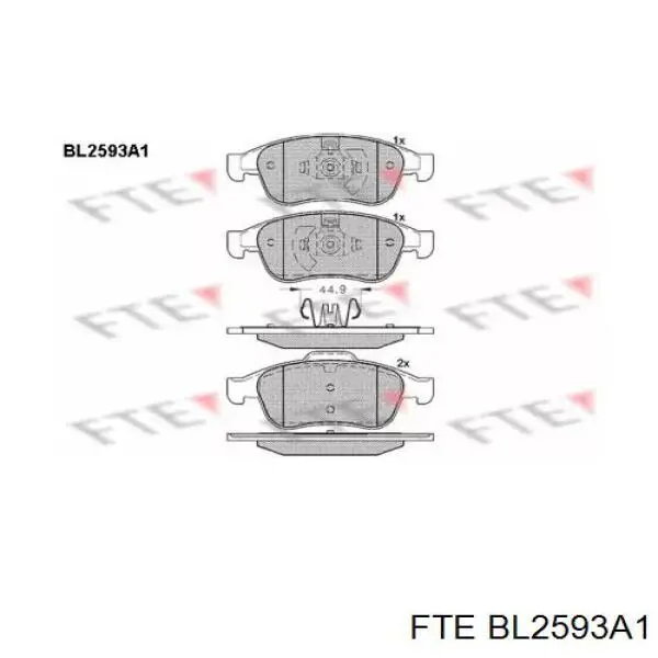 BL2593A1 FTE колодки гальмівні передні, дискові