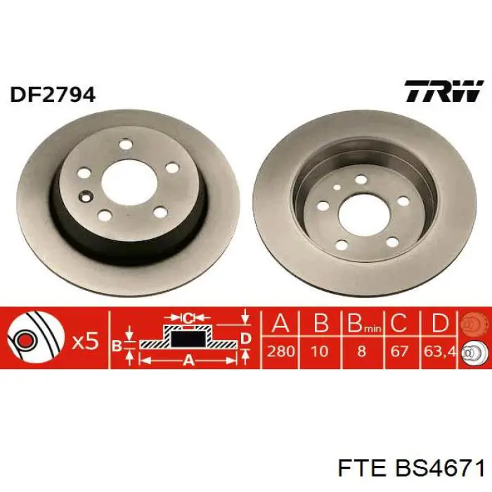 Гальмівні диски BS4671 FTE