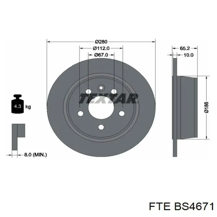 Купити BS4671 FTE Диск заднього гальма