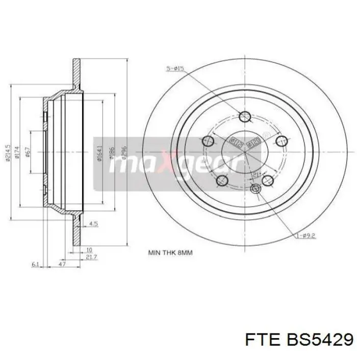Диск гальмівний задній FTE BS5429
