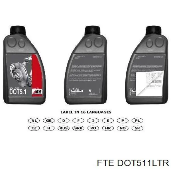 Рідина гальмівна DOT511LTR FTE