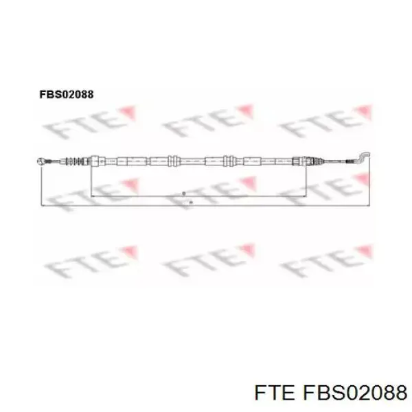 FBS02088 FTE трос ручного гальма задній, правий/лівий