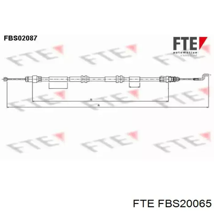 Трос стоянкового гальма передній FTE FBS20065 ціна, від 6.47 USD