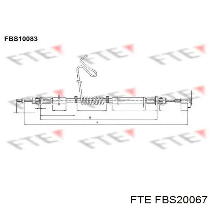 Трос ручного гальма, проміжний FBS20067 FTE