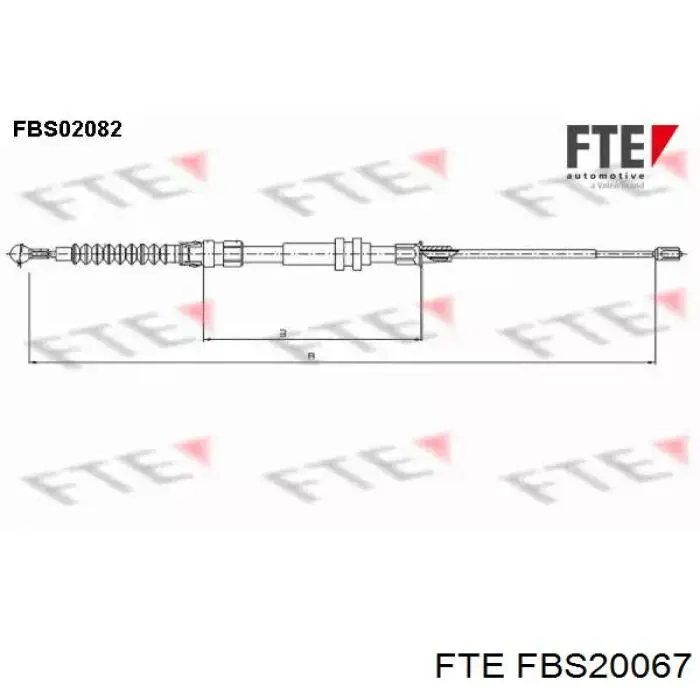 Трос ручного гальма, проміжний FTE FBS20067 ціна, від 5.24 USD