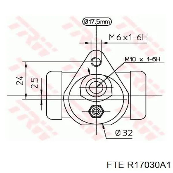 Циліндр гальмівний колісний/робітник, задній R17030A1 FTE