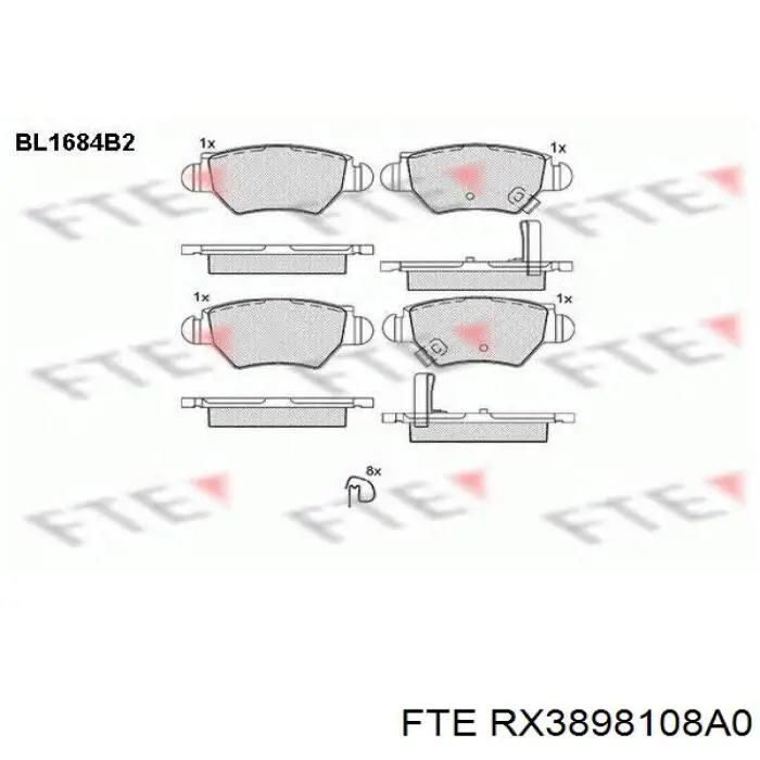 Супорт гальмівний задній правий FTE RX3898108A0