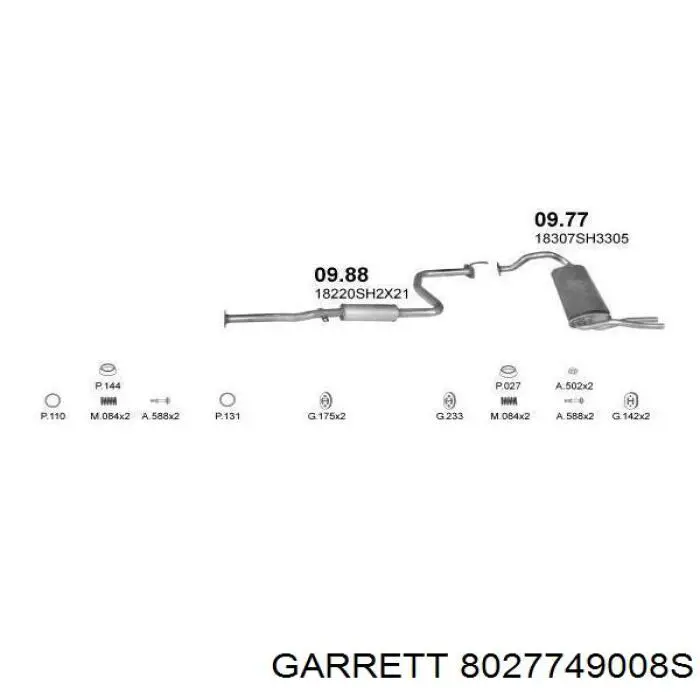 Турбіна Garrett 8027749008S ціна, від 382.73 USD