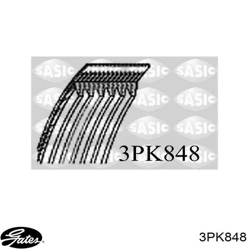 Ремінь генератора 3PK848 Gates