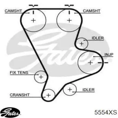 Зубчастий ремінь Gates 5554XS ціна, від 42.35 USD