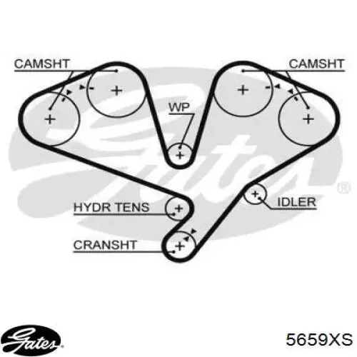 Зубчастий ремінь Gates 5659XS ціна, від 75.99 USD