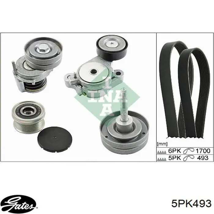 Купити 5PK493 Gates Ремінь генератора