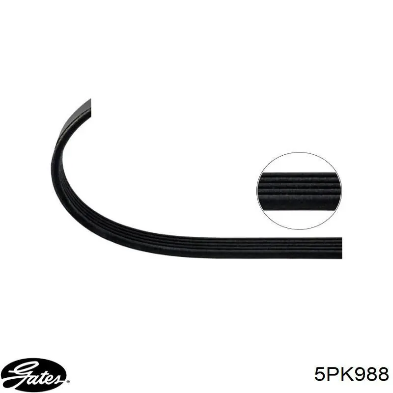 Клиновий ремінь Gates 5PK988 ціна, від 7.03 USD