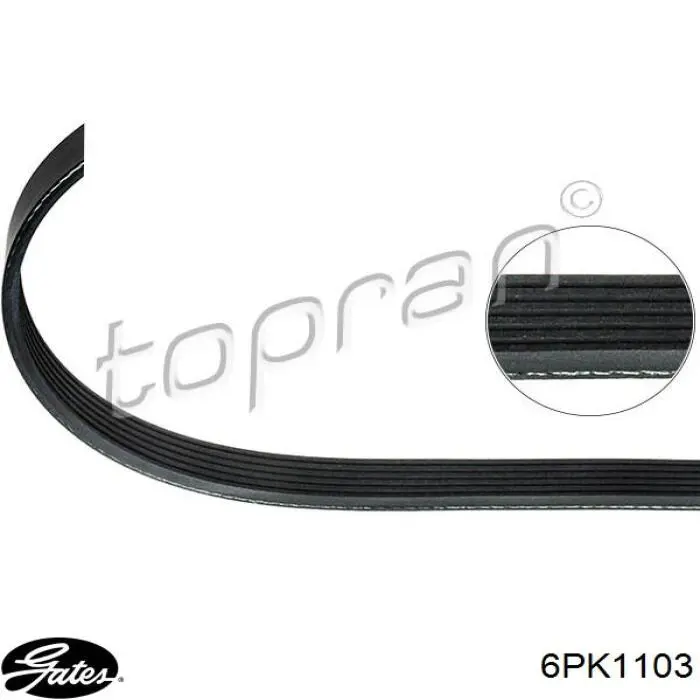 Купити 6PK1103 Gates Ремінь генератора