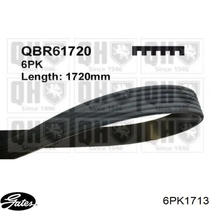 Клиновий ремінь Gates 6PK1713 ціна, від 13.91 USD