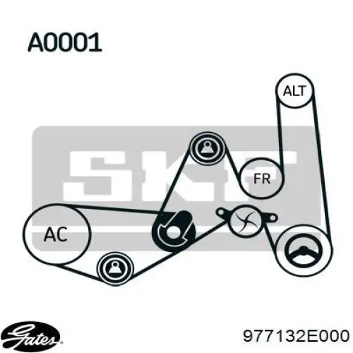 Купити 977132E000 Gates Ремінь генератора