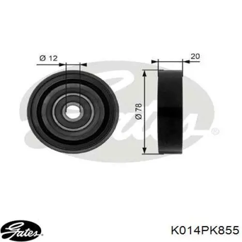 Ремінь приводний, агрегатів, комплект Gates K014PK855 ціна, від 23.68 USD