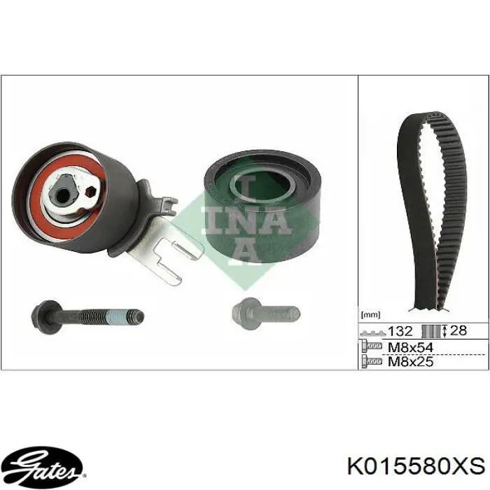 Комплект ГРМ Gates K015580XS ціна, від 74.35 USD