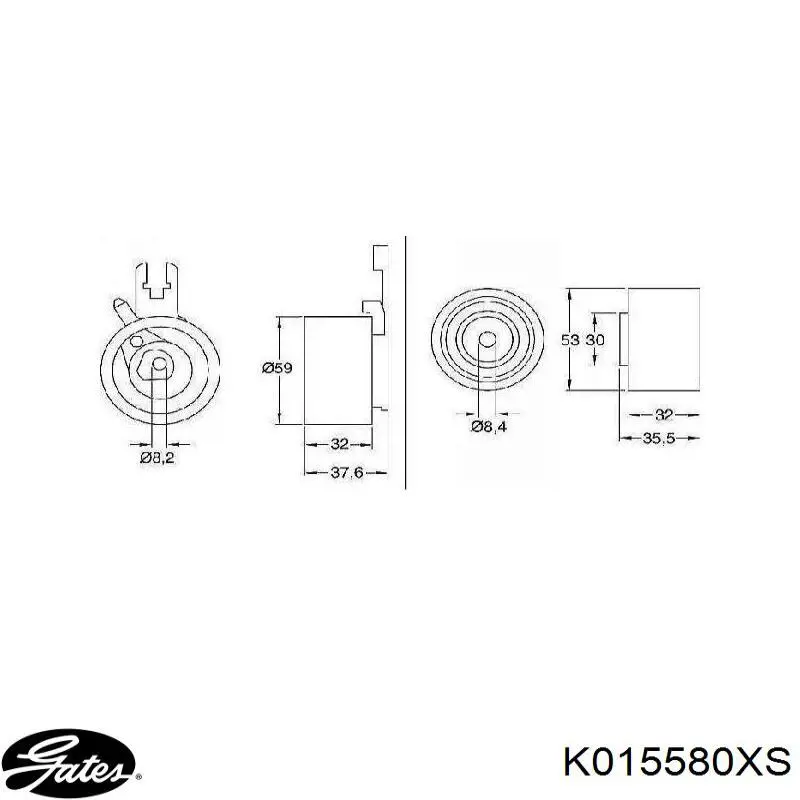 Комплект ГРМ K015580XS Gates