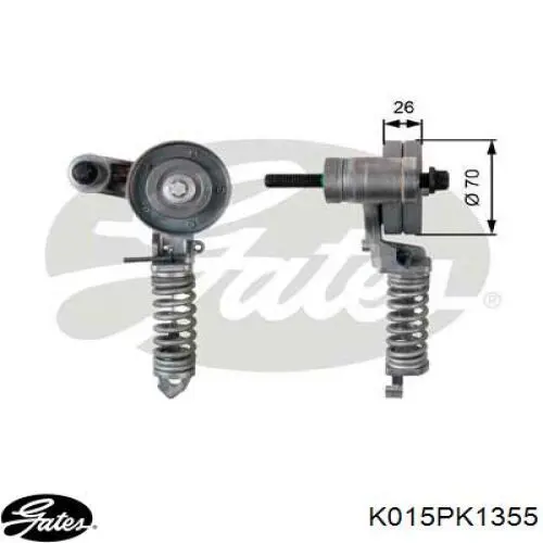 Ремінь приводний, агрегатів, комплект Gates K015PK1355 ціна, від 70.29 USD