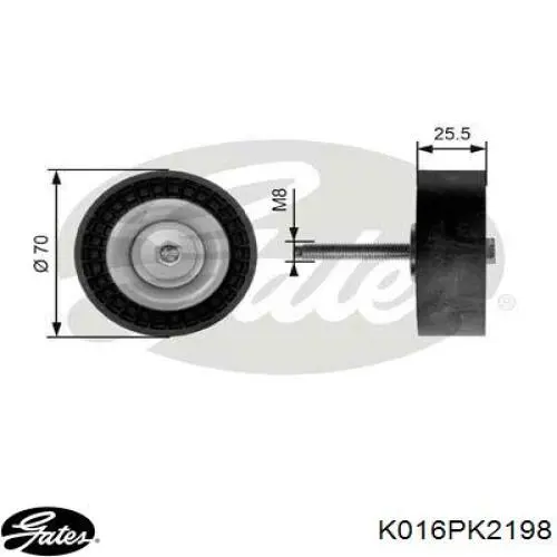 Купити K016PK2198 Gates Ремінь приводний, агрегатів, комплект