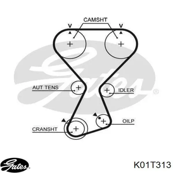 Комплект ГРМ K01T313 Gates