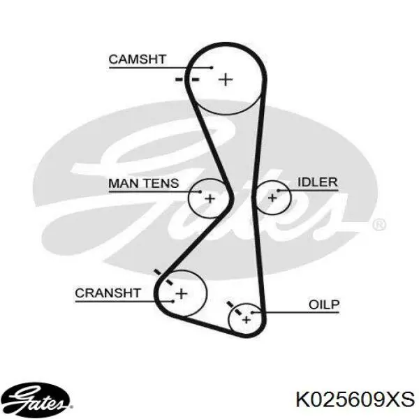 Ремінь ГРМ, комплект K025609XS Gates