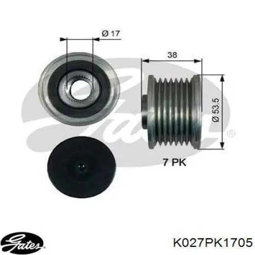 Ремінь приводний, агрегатів, комплект Gates K027PK1705 ціна, від 87.03 USD