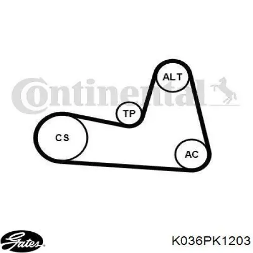 6PK1200K2 Continental/Siemens Ремінь приводний, агрегатів, комплект