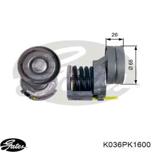 Ремінь приводний, агрегатів, комплект Gates K036PK1600 ціна, від 173.15 USD