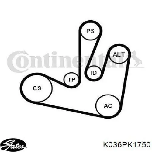 6PK1750K2 Continental/Siemens Ремінь приводний, агрегатів, комплект