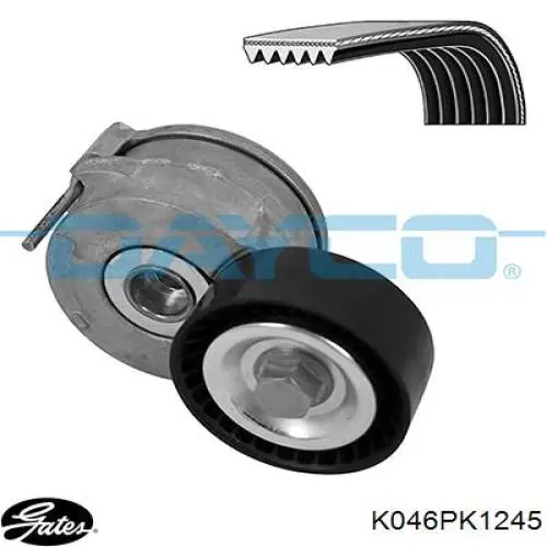 Ремінь приводний, агрегатів, комплект Gates K046PK1245 ціна, від 47.19 USD