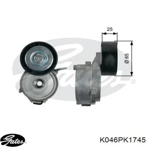 Ремінь приводний, агрегатів, комплект Gates K046PK1745 ціна, від 68.79 USD
