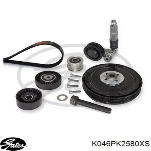 Ремінь приводний, агрегатів, комплект Gates K046PK2580XS ціна, від 178.31 USD