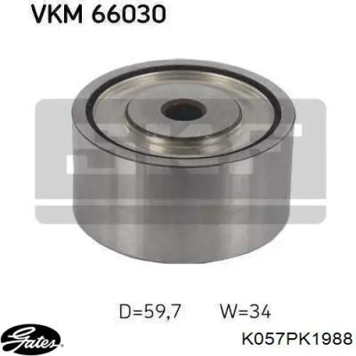 Ремінь приводний, агрегатів, комплект Gates K057PK1988 ціна, від 330.43 USD
