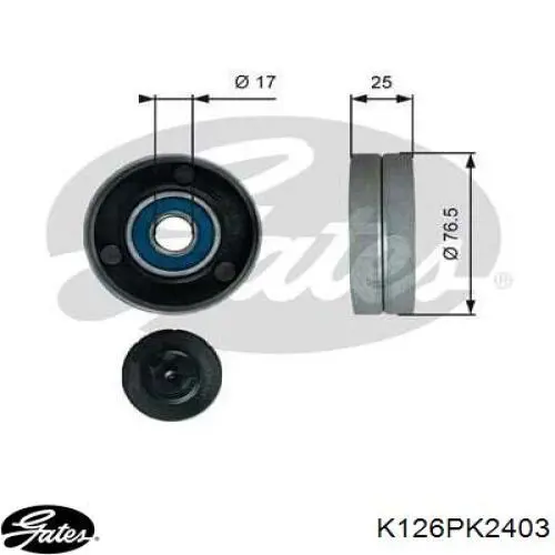 Ремінь приводний, агрегатів, комплект Gates K126PK2403 ціна, від 202.05 USD
