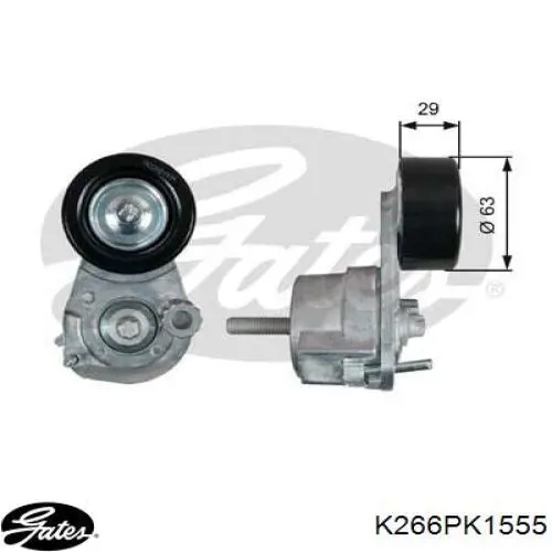 Ремінь приводний, агрегатів, комплект Gates K266PK1555 ціна, від 64.54 USD