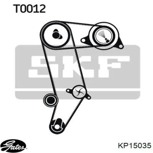 Комплект ГРМ Gates KP15035 ціна, від 78.45 USD