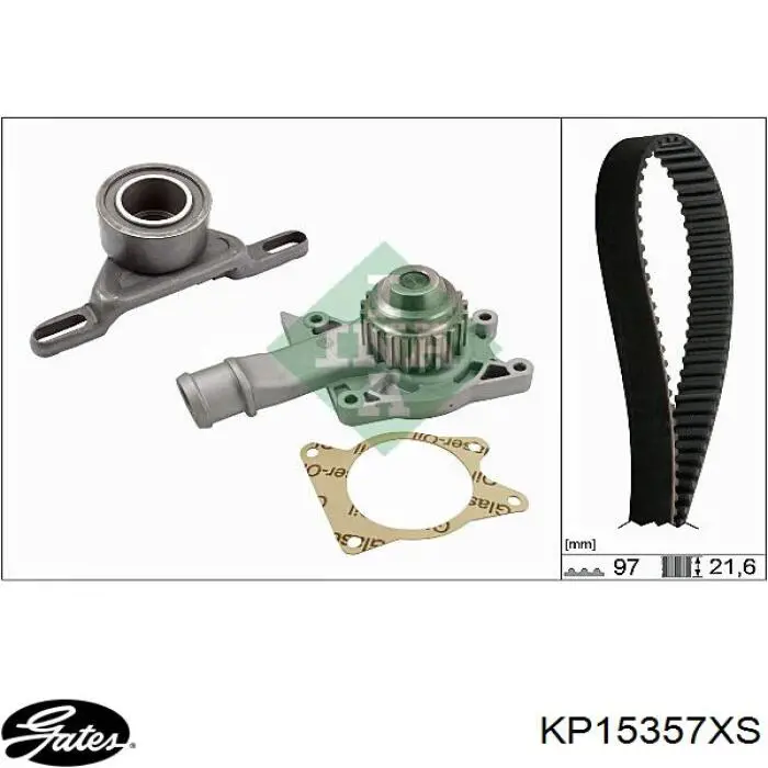 Комплект ГРМ Gates KP15357XS ціна, від 95.63 USD