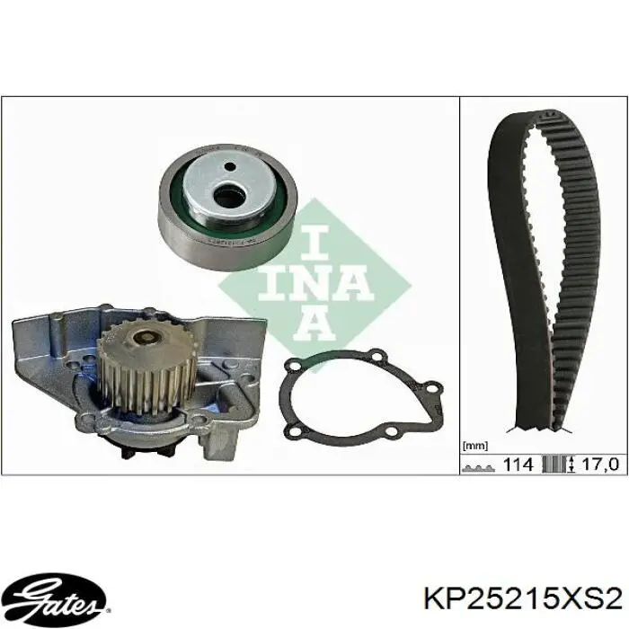 KP25215XS2 Gates Ремінь ГРМ, комплект