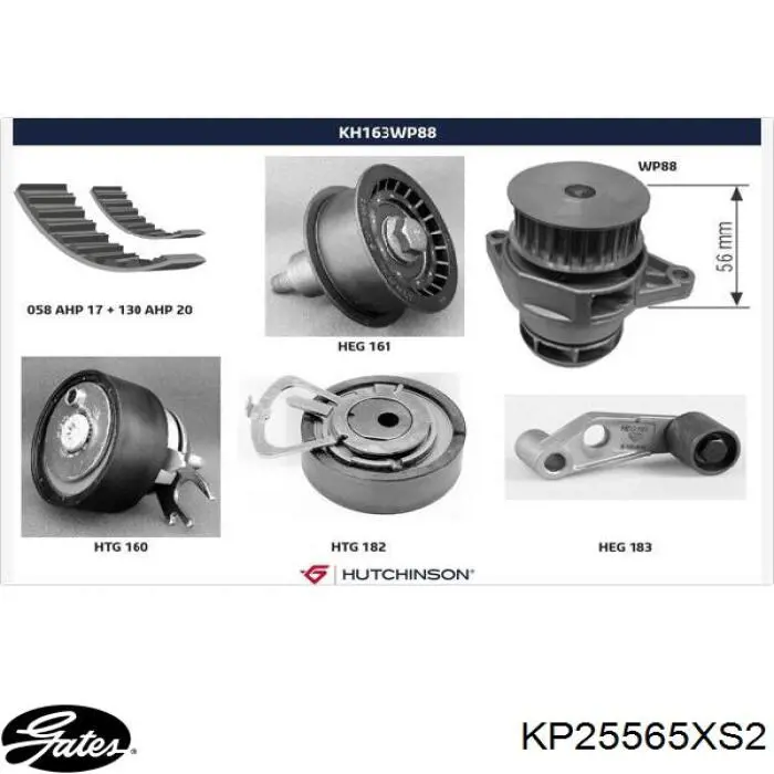KP25565XS2 Gates Ремінь ГРМ, комплект