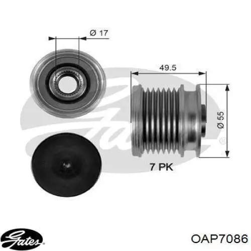 Шків генератора AP9075 Continental/Siemens