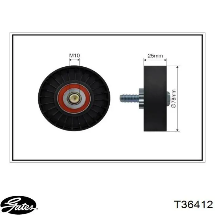 Ролик приводного ременя, паразитний Gates T36412 ціна, від 15.95 USD