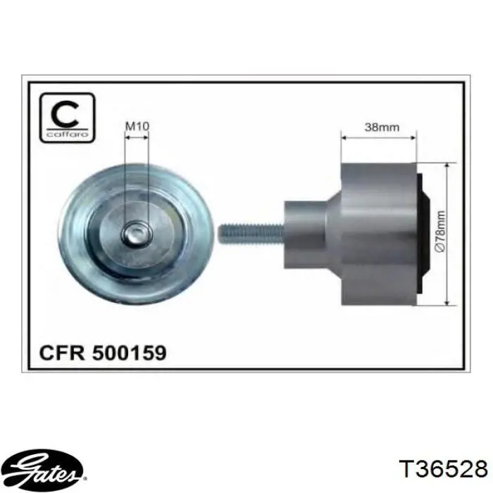 Натяжний ролик Gates T36528 ціна, від 48.41 USD