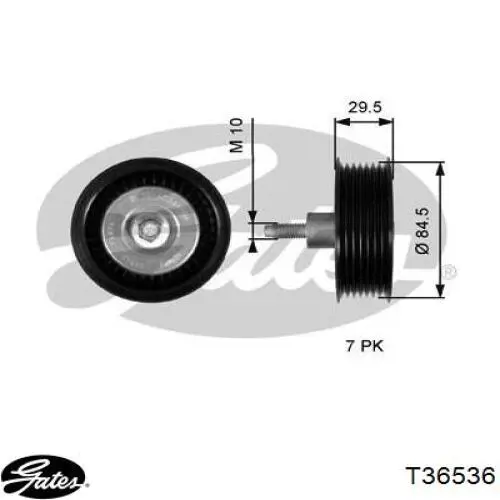 T36536 Gates ролик приводного ременя, паразитний