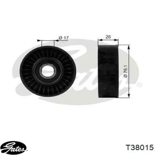 Натяжний ролик Gates T38015 ціна, від 9.86 USD